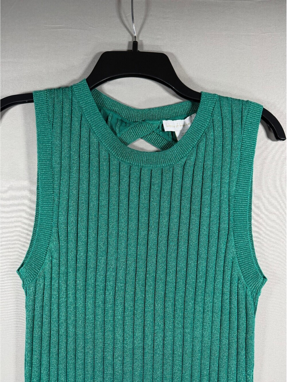 House of Harlow 1960 Aquamarine Ribbed Sleeveless Midi Sweater Dress Med. NWT